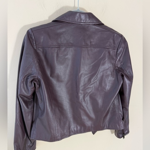Lewit 100% Leather jacket wine burgundy brown color size Small - Picture 2 of 8